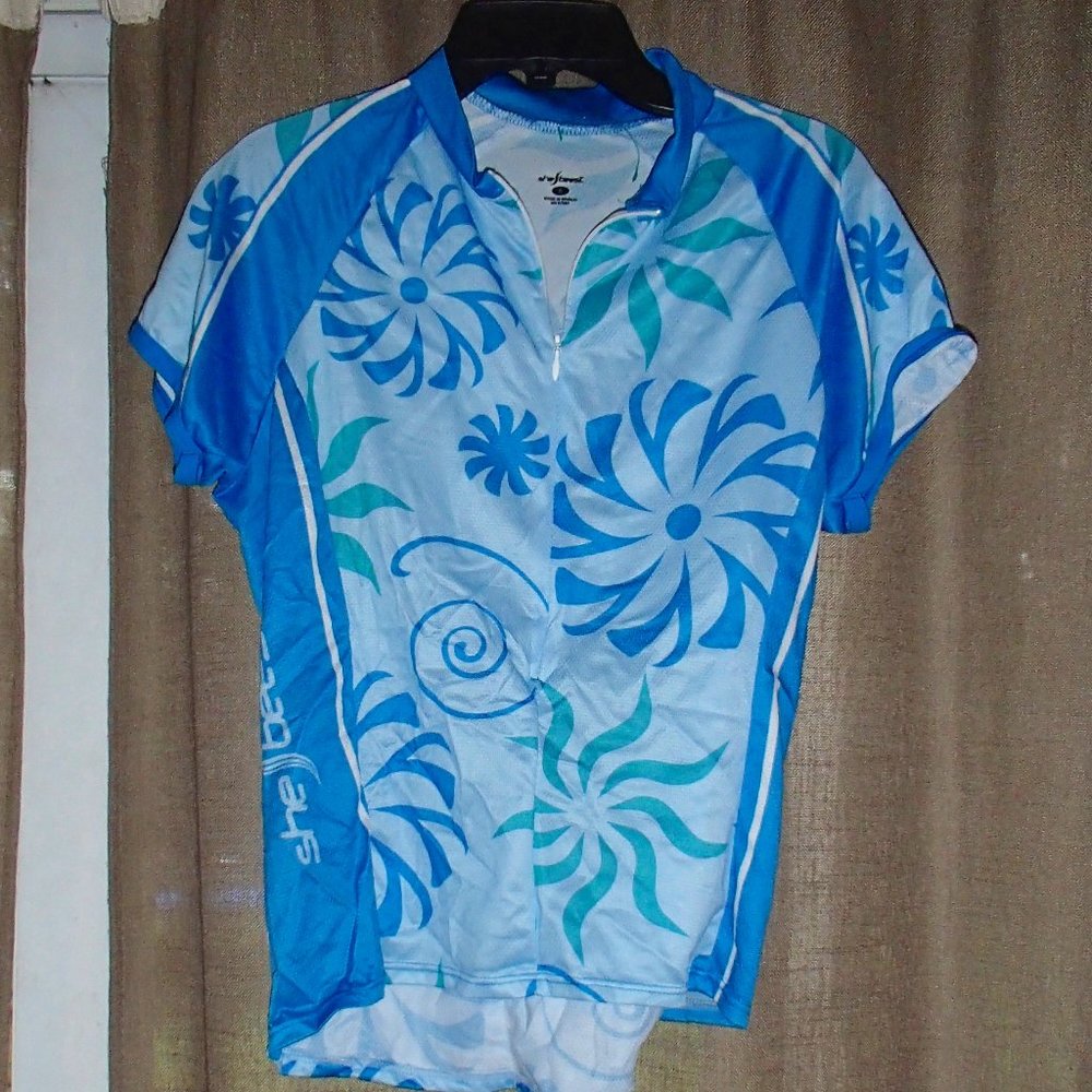 COPY - She Beest blue cycling top